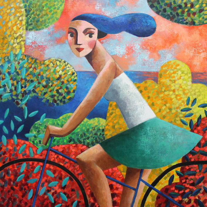 Afternoon ride 100 x 100 cm